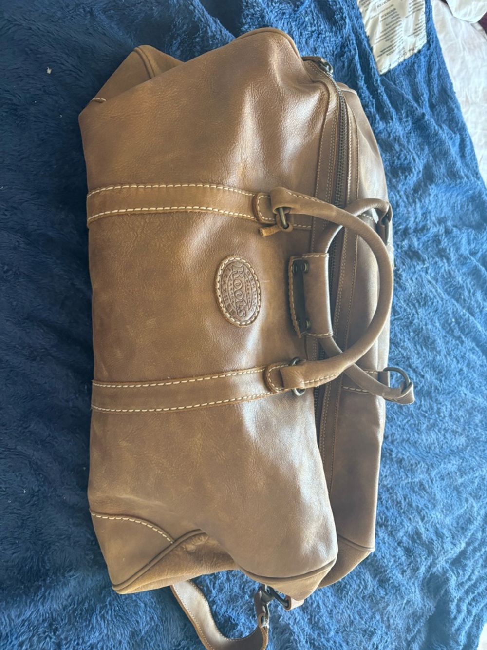 Roots Large Banff Tribe Weekender leather Bag